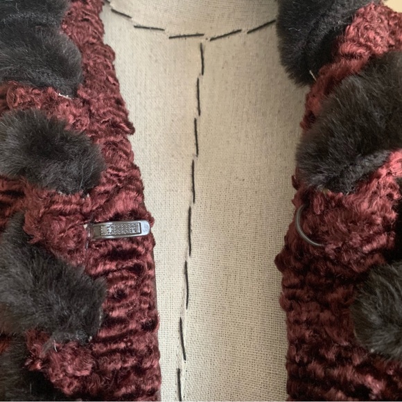 Vintage y2k Sue Wong Nocturne Faux Fur Caplet Cape Wrap Jacket - Picture 9 of 12